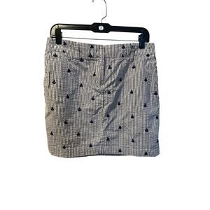 ⭐️ Women’s British Khaki Embroidered Nautical Mini Skirt Size 6 Coastal
